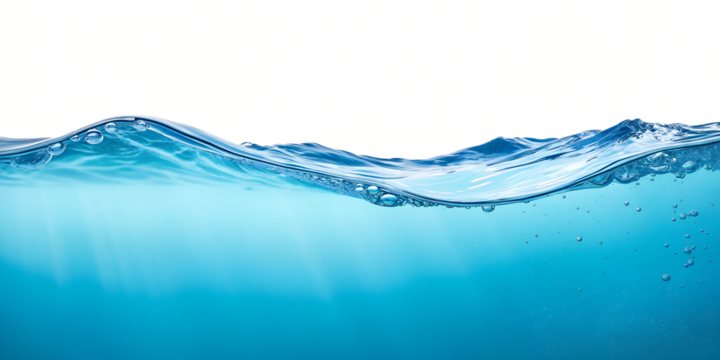 Underwater Water Wave on White Background, Tranquil Ocean Waves for Beach and Coastal Themes, PNG Transparent