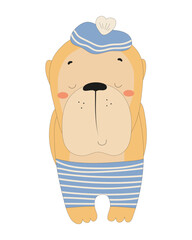 Happy Bulldog in Hat