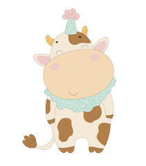 Smiling Cow with Party Hat