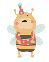 Happy Bee Character