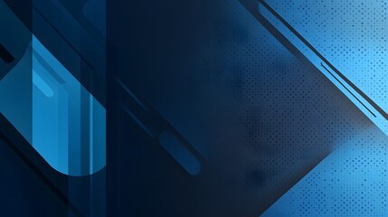 Futuristic Digital Background with Neon Blue Abstract Geometric Layers