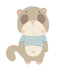 Cute Animal with Striped Shirt