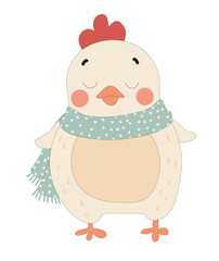 Cute Chicken in Scarf