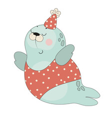 Seal in Party Outfit