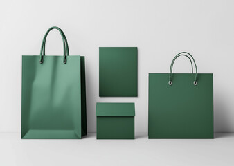 green isolated shopping bag mockup