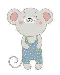 Friendly Mouse in Polka Dot Outfit