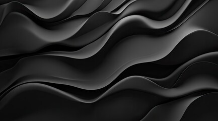 Obraz premium Abstract black wavy folds background