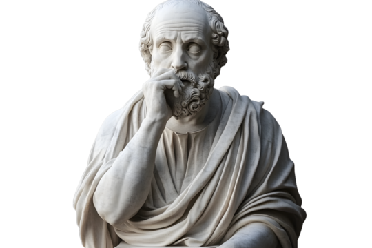 A marble statue of philosopher isolated on transparent background - Fictional Person, 