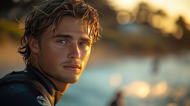 A male surfer in a black wetsuit is walking out of the ocean, holding a yellow surfboard under his arm.