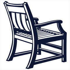 silhouette chair image on  white background