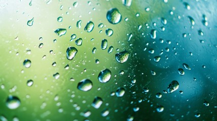 Vibrant green and cyan water droplets background