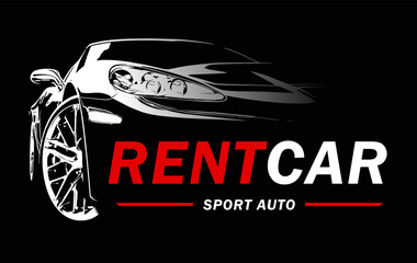 Car Logo Rent Auto Abstract Lines Vector. Vector illustration