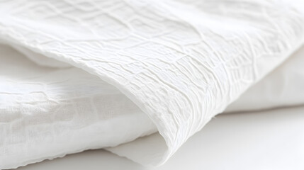 Obraz premium fabric with fine texture, crinkled slightly, symbolizing hygiene and comfort in healthcare environments 