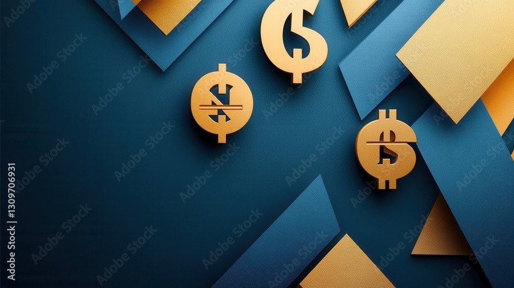 Aufkleber Sophisticated paper art background featuring geometric shapes that symbolize financial growth and investment opportunities Generative AI
