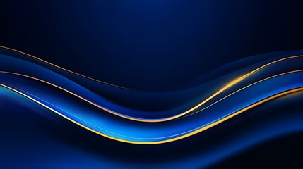 Fototapeta premium Captivating Futuristic Waves of Luxurious Blue and Gold Silk-Like Textures with Soft Glowing Highlights