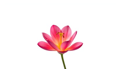 Fototapeta premium A single vibrant bloom, petals unfurled, isolated against a pure white backdrop, full bloom, colorful