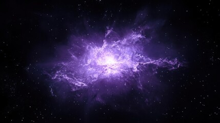 Fototapeta premium Cosmic Nebula: A Purple Galactic Explosion