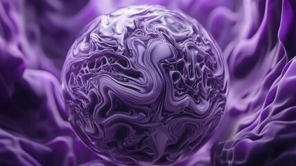 Obraz premium Beautiful Purple Sphere Surrounded by Swirls of Vibrant Colors in an Abstract Artistic Composition