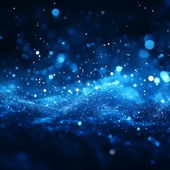 Obraz premium Sparkling Blue Abstract Digital Particle Background