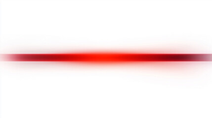 Obraz premium Glowing red blurred horizontal line on white background