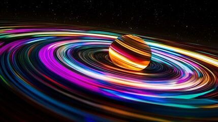 Glowing celestial body encircled by light
