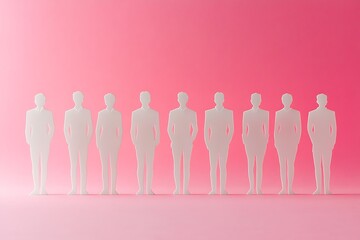 Teamwork Business Figures Row Collaboration Cutouts
