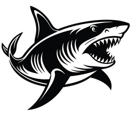 Fototapeta premium Powerful Shark in Ocean Wildlife Illustration