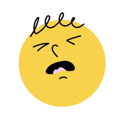 Yellow Yawning Emoji