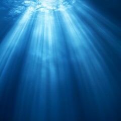 Fototapeta premium Underwater Sunbeams Illuminate Deep Ocean
