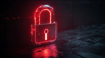 Neon lock security in dark room
