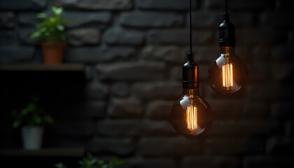 a light bulb hanging from a ceiling