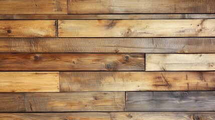 Naklejka premium A vibrant mosaic of wooden planks adorns the wall, each with unique hues and textures, evoking rustic charm with its rugged, natural feel