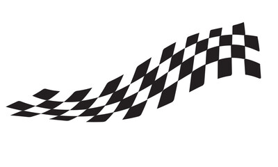 Racing flag vector icon on white background. Checkered flag. start and finish crossed flag. Racing flag.	
