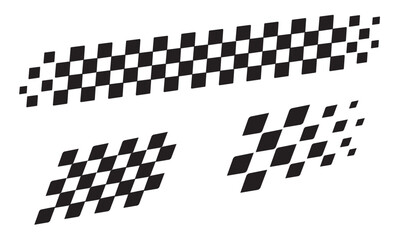 Racing flag vector icon on white background. Checkered flag. start and finish crossed flag. Racing flag.	
