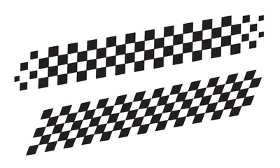Racing flag vector icon on white background. Checkered flag. start and finish crossed flag. Racing flag.	