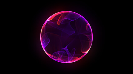 Abstract red globe orb. Red and violet particles sphere. Energy orb graphic. Bright glowing rotating 3d sphere. Colorful sphere with swirling smoke effect within. 4K. smoke ball.	