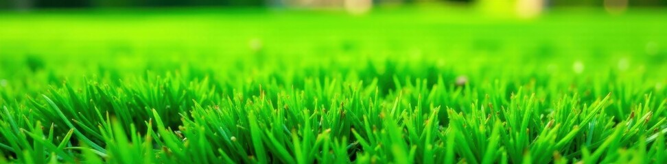 Fototapeta premium Neatly installed turf creating vibrant green lawn, sunlight, smooth, planting