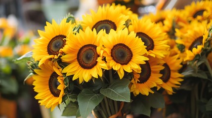 Stunning Yellow Sunflower Bouquet Photo