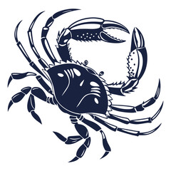 silhouette crab on white background 