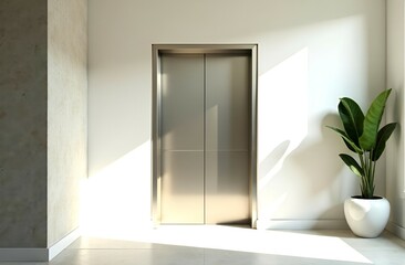 The elevator door in a modern house.