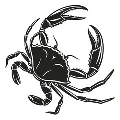 silhouette crab on white background 