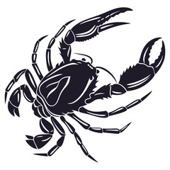 silhouette crab on white background 