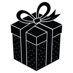 Minimalist Black Gift Box Vector | High-Quality Graphics