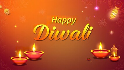 Happy Diwali 2025 Decorative Oil Lamp Festival Celebration Card Background