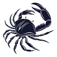 silhouette crab on white background 