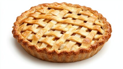 Classic American Apple Pie with Golden Crust and Delectable Filling