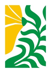 Naklejka premium Wall decoration that combines the beauty of plant patterns with an artistic touch. This work is designed to bring a natural feel and at the same time beautify the walls of the house.