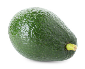 One whole ripe avocado isolated on white