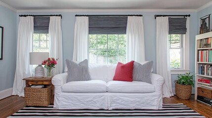 Cozy Living Room with Elegant Decor and Natural Light From Windows