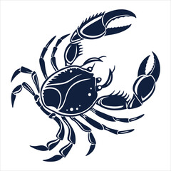 silhouette crab on white background 